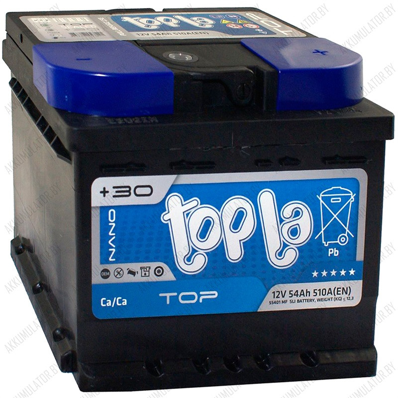 Аккумулятор Topla TOP / [118654] / Низкий / 54Ah / 510А / Обратная полярность / 207 x 175 x 175