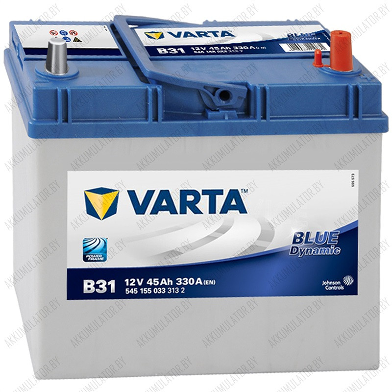 Аккумулятор Varta Blue Dynamic Asia B31 / [545 155 033] / 45Ah / 330А - фото 1 - id-p75049068