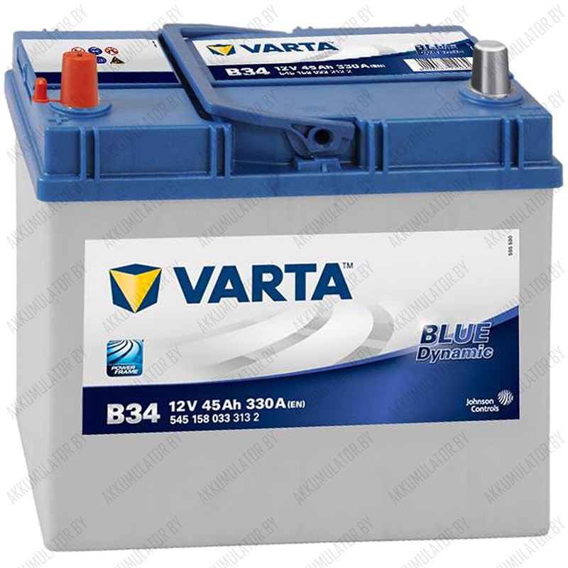 Аккумулятор Varta Blue Dynamic Asia B34 / [545 158 033] / 45Ah / 330А / Прямая полярность