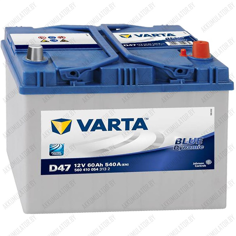 Аккумулятор Varta Blue Dynamic Asia D47 / [560 410 054] / 60Ah / 540А - фото 1 - id-p75049072