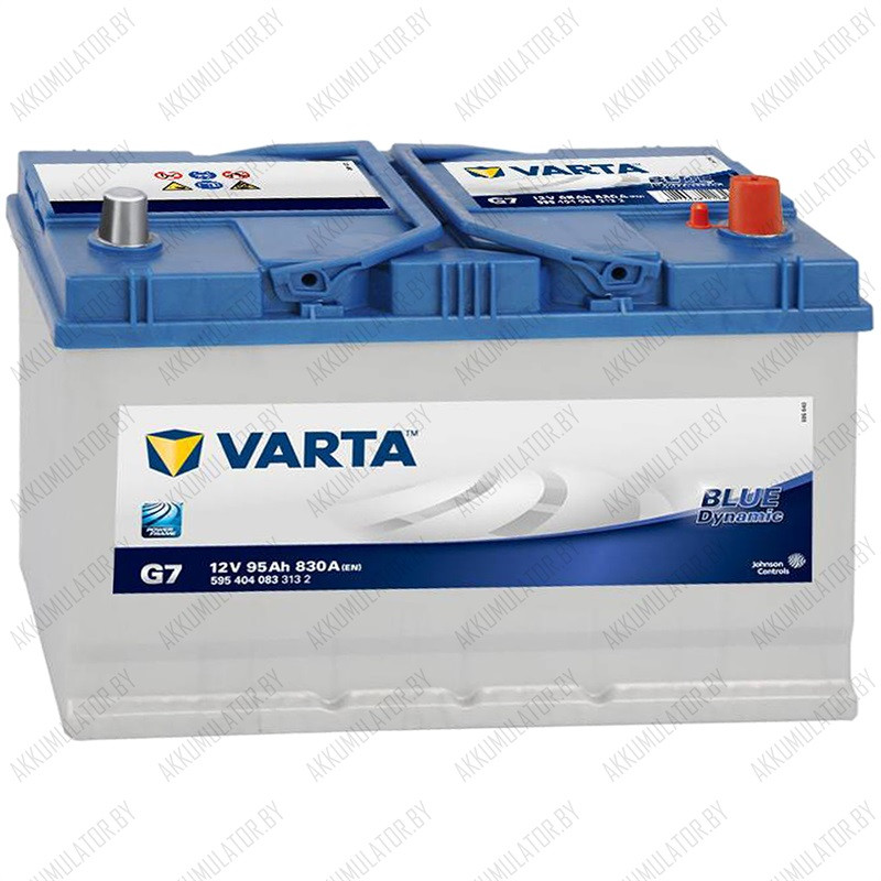 Аккумулятор Varta Blue Dynamic Asia G7 / [595 404 083] / 95Ah / 830А / Обратная полярность / 306 x 173 x 200