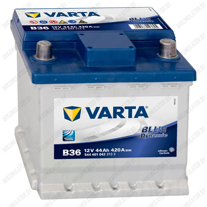 Аккумулятор Varta Blue Dynamic B36 / [544 401 042] / 44Ah / 420А / Обратная полярность / 175 x 175 x 190