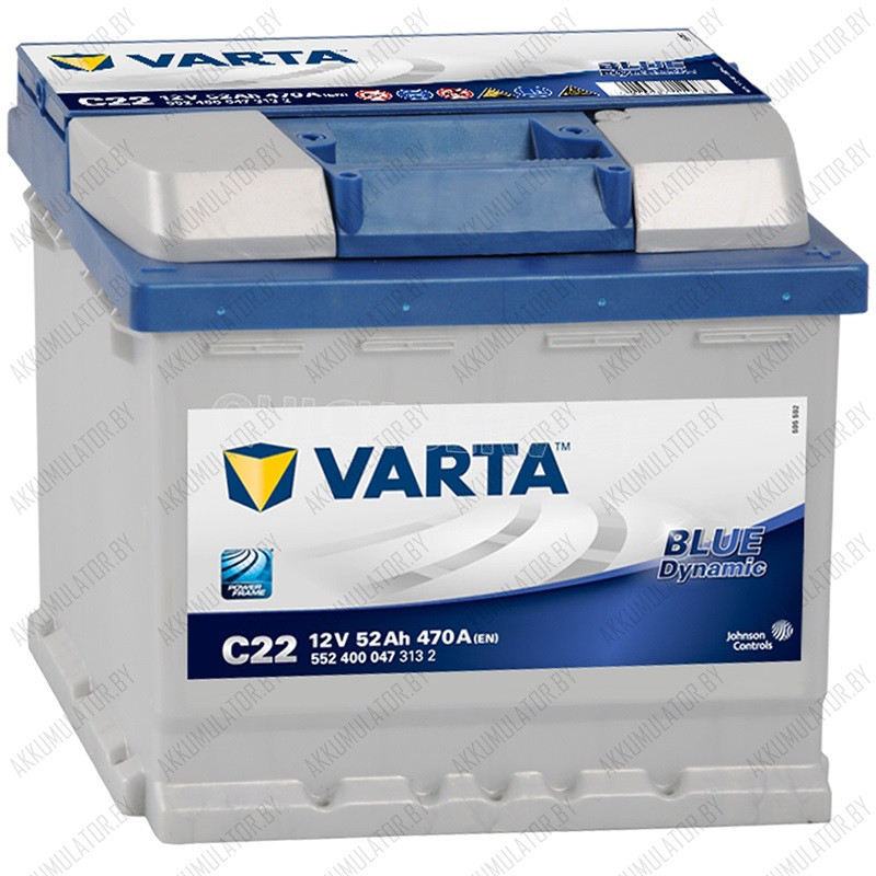 Аккумулятор Varta Blue Dynamic C22 / [552 400 047] / 52Ah / 470А - фото 1 - id-p75049080