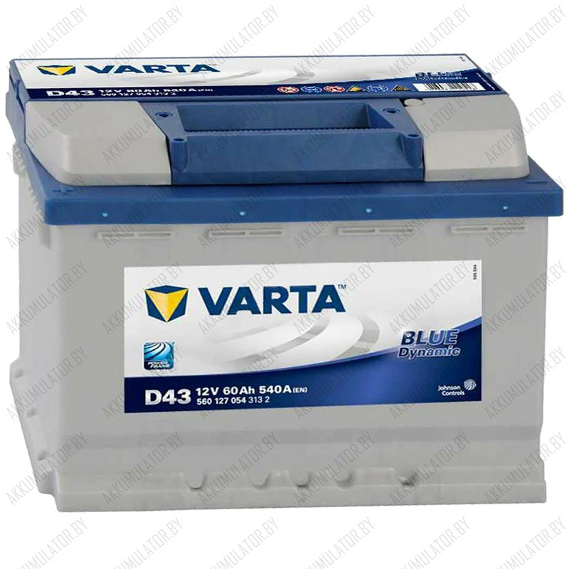 Аккумулятор Varta Blue Dynamic D43 / [560 127 054] / 60Ah / 540А / Прямая полярность - фото 1 - id-p75049082