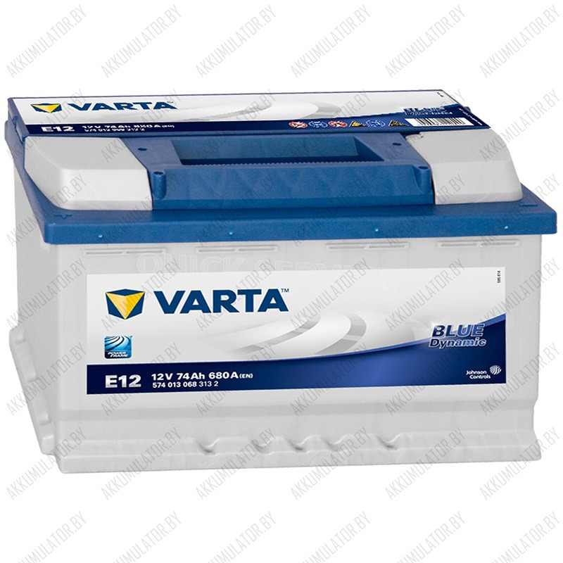 Аккумулятор Varta Blue Dynamic E12 / [574 013 068] / 74Ah / 680А / Прямая полярность