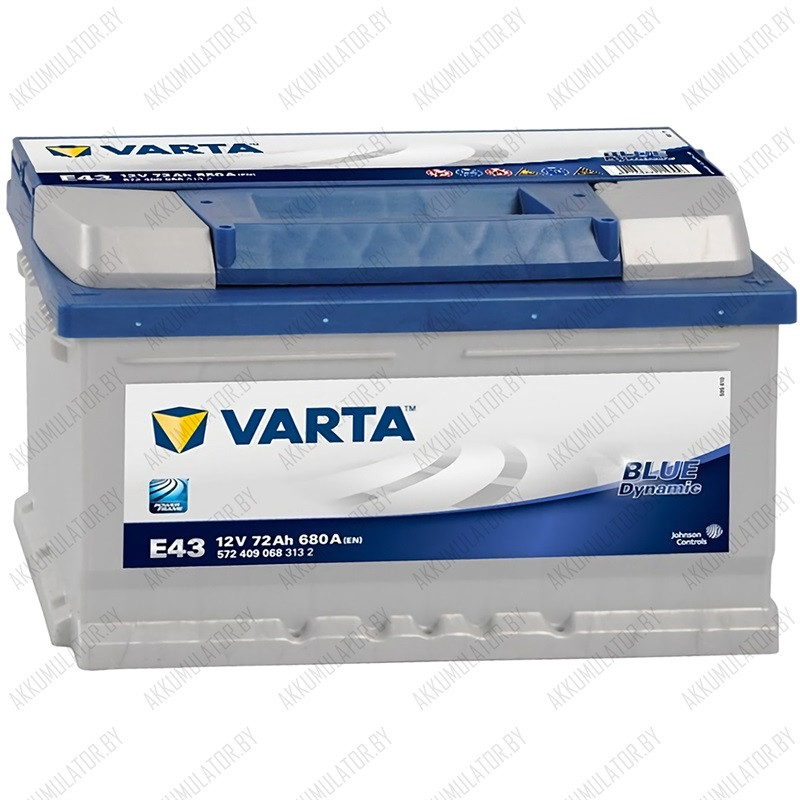 Аккумулятор Varta Blue Dynamic E43 / [572 409 068] / Низкий / 72Ah / 680А - фото 1 - id-p75049086