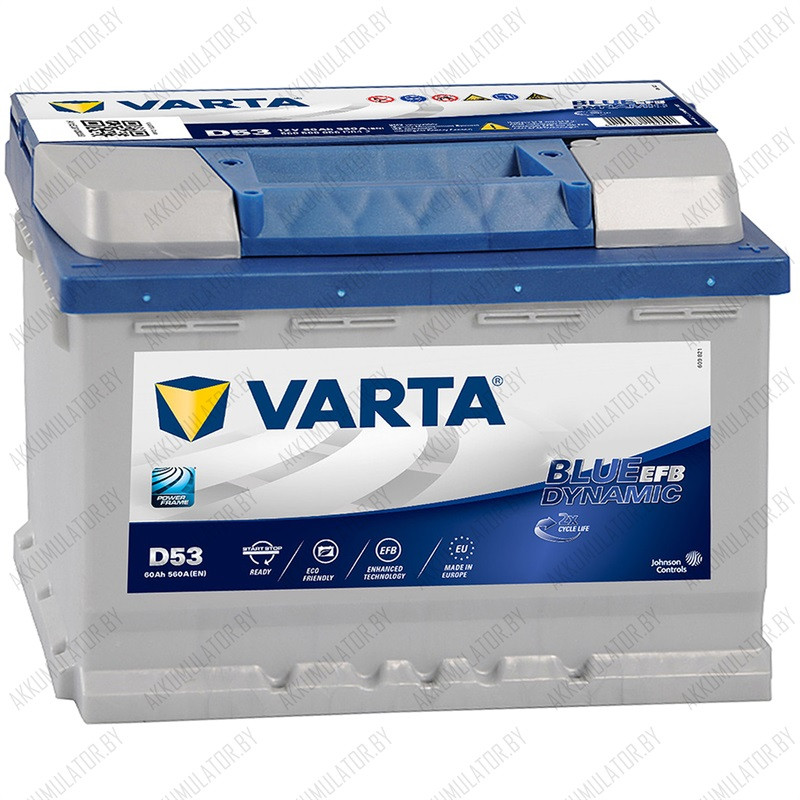 Аккумулятор Varta Blue Dynamic EFB D53 / [560 500 056] / 60Ah / 560А - фото 1 - id-p75049087