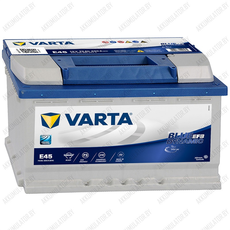 Аккумулятор Varta Blue Dynamic EFB E45 / [570 500 065] / 70Ah / 650А - фото 1 - id-p75049089