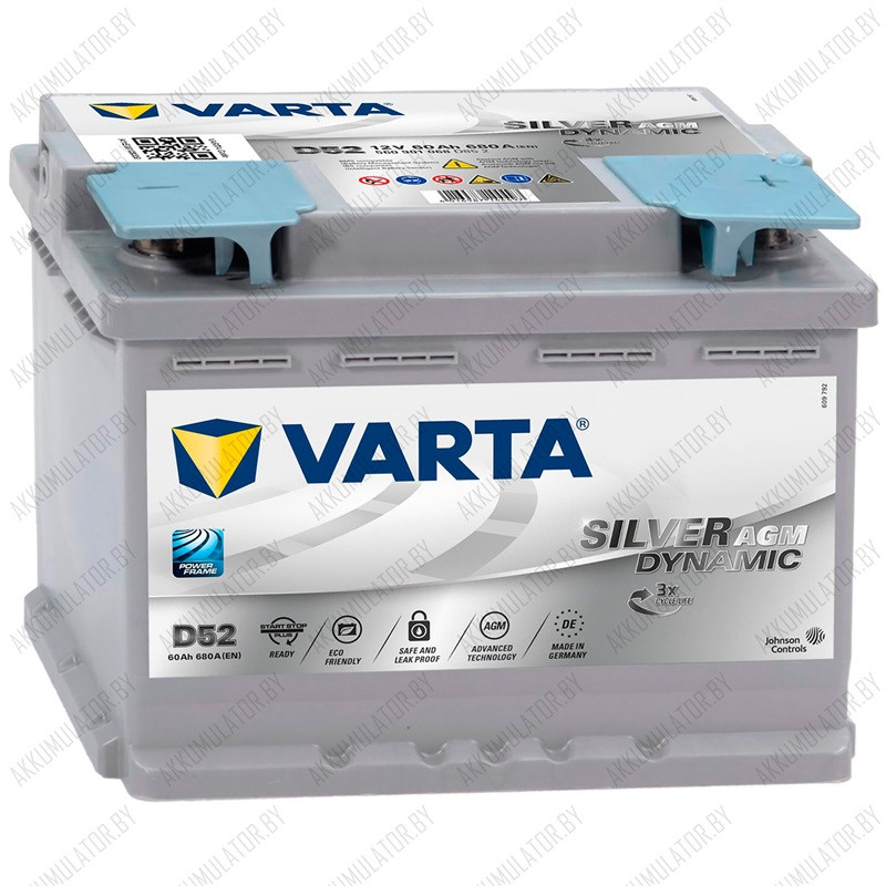 Аккумулятор Varta Silver Dynamic AGM D52 / [560 901 068] / 60Ah / 680А - фото 1 - id-p75049104