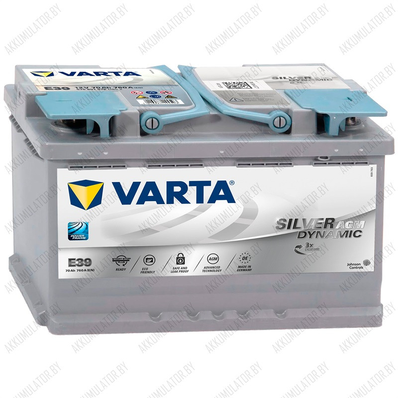 Аккумулятор Varta Silver Dynamic AGM E39 / [570 901 076] / 70Ah / 760А