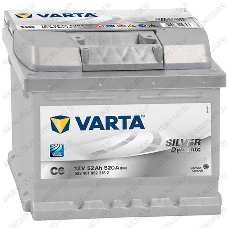 Аккумулятор Varta Silver Dynamic C6 / [552 401 052] / Низкий / 52Ah / 520А - фото 1 - id-p75049110