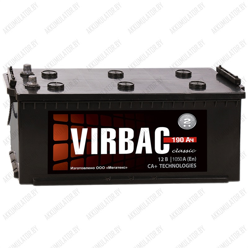 Аккумулятор Virbac 6CT-190 R / 190Ah / 1 050А / Обратная полярность / 513 x 225 x 225