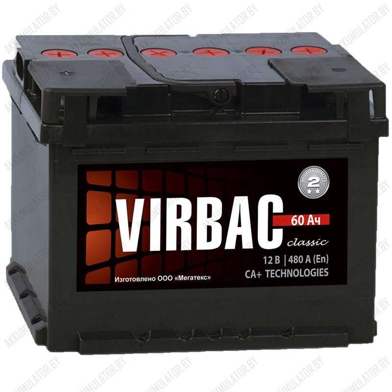 Аккумулятор Virbac Classic 60Ah / 480А / Прямая полярность - фото 1 - id-p75049121