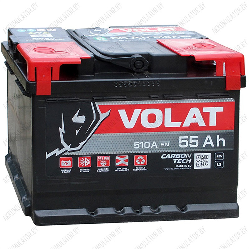Аккумулятор VOLAT Ultra 55Ah / 500А / Прямая полярность / 242 x 175 x 190