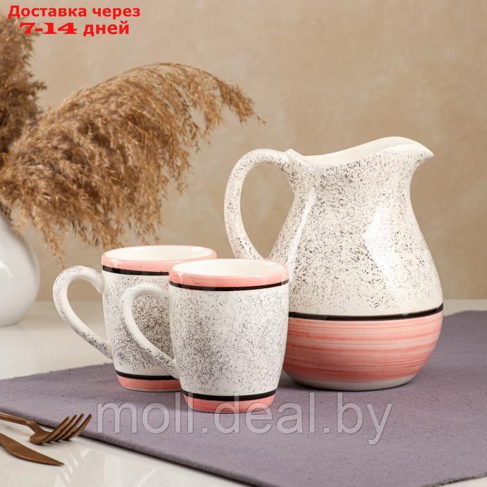 Набор посуды "Персия", керамика, розовый, кувшин 1.5 л, кружка 350 мл, 3 предмета, Иран - фото 2 - id-p215247546