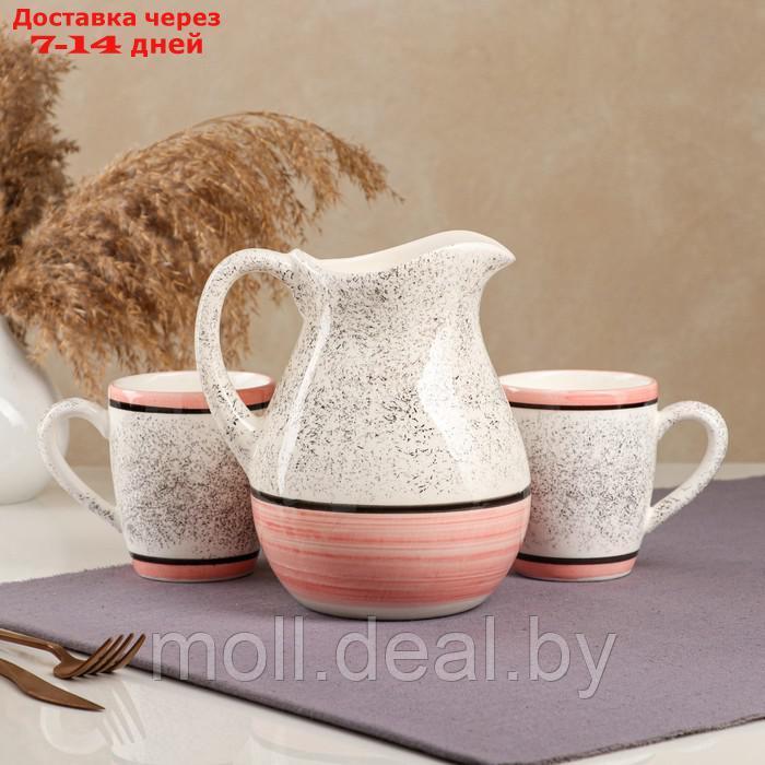 Набор посуды "Персия", керамика, розовый, кувшин 1.5 л, кружка 350 мл, 3 предмета, Иран - фото 3 - id-p215247546