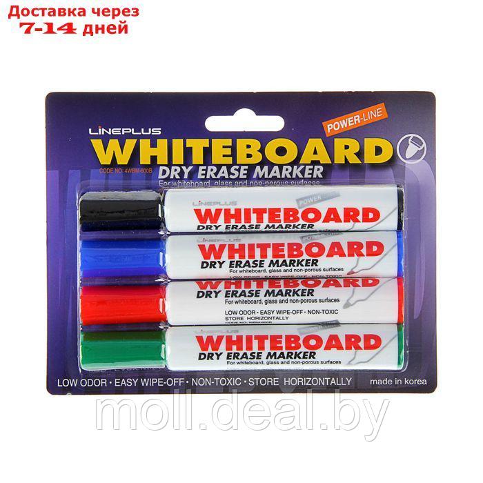 Набор маркеров для доски 4 цвета, Line Plus "600B", 2,0 мм, увеличенный запас чернил, блистер - фото 1 - id-p215258035
