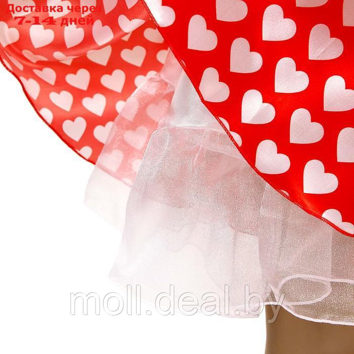 Карнавальный набор"Стиляги3"юбка красная с белыми сердцами,пояс,повязка,рост122-128 - фото 3 - id-p215258040
