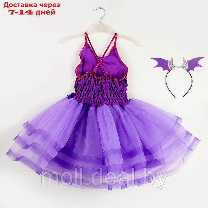 Карнавальный набор "Дракончик", фиолетовое платье, ободок - фото 5 - id-p215258042