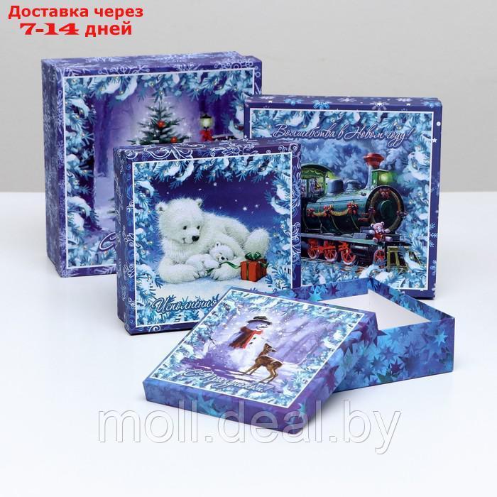 Набор коробок 4 в 1 "Новогодний секрет", 19 х 19 х 7,5 см- 14 х 14 х 5 см - фото 6 - id-p215258055