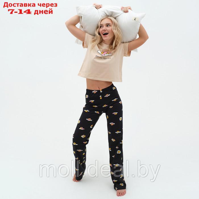 Пижама женская (футболка и брюки) KAFTAN Egg р. 48-50, бежевый - фото 6 - id-p215249092