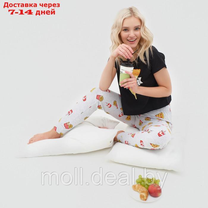 Пижама женская (футболка и брюки) KAFTAN Pizza р. 44-46, черный - фото 8 - id-p215249094