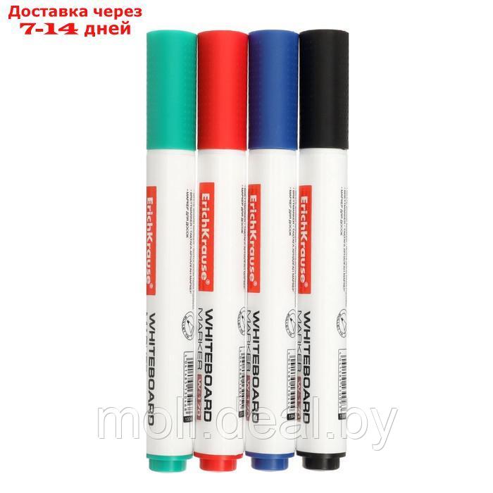 Набор маркеров для досок ErichKrause W-170, 4 штуки, 2.0 мм, чернила на спиртовой основе, чёрный, синий, - фото 3 - id-p215249471