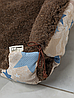 Лежак для животных из натуральной овечьей шерсти. Цвет коричневый (на завязках)+подарок, фото 5