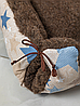 Лежак для животных из натуральной овечьей шерсти. Цвет коричневый (на завязках)+подарок, фото 2
