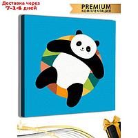 Картина по номерам "Панда на цветном круге"холст на подрамнике 20*20 20*20 539