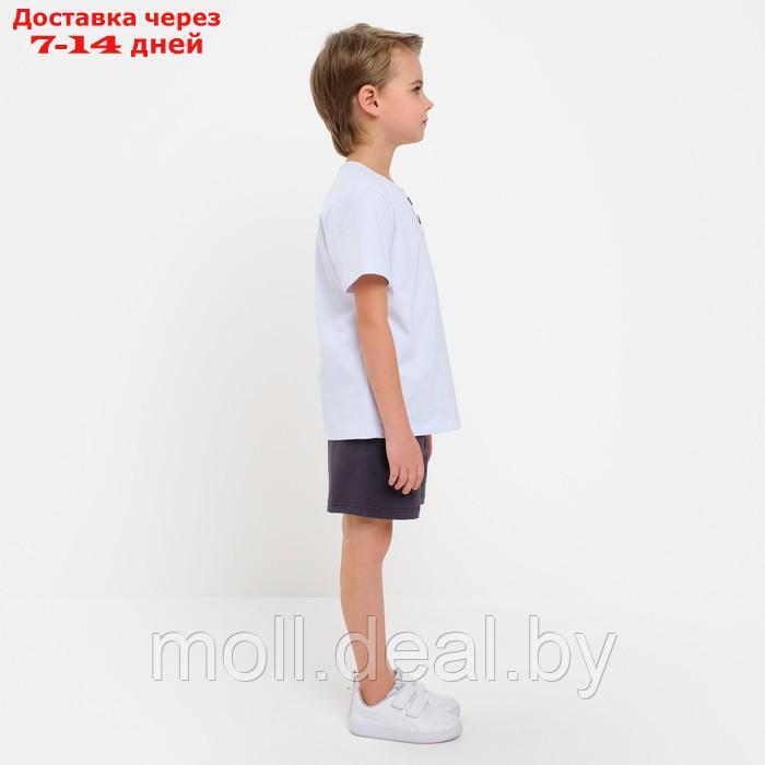 Комплект для мальчика (футболка, шорты) MINAKU цвет белый/графит, рост 134 - фото 3 - id-p215250125