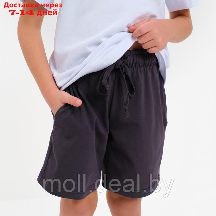 Комплект для мальчика (футболка, шорты) MINAKU цвет белый/графит, рост 134 - фото 6 - id-p215250125