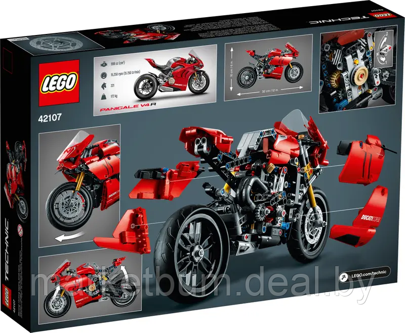 Конструктор LEGO Technic, Ducati Panigale V4 R, 42107 - фото 3 - id-p215272319