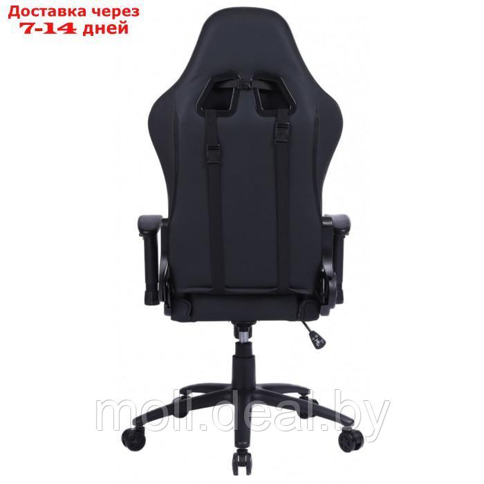 Кресло игровое Cactus CS-CHR-030BL, до 120 кг, экокожа, черное - фото 4 - id-p215259930