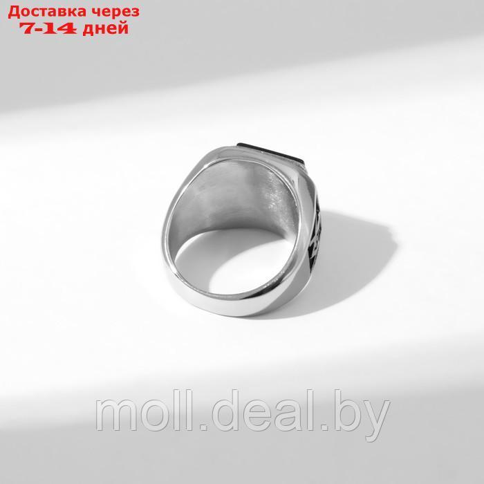 Кольцо мужское "Перстень" линии, цвет чёрный в серебре, 23 размер - фото 2 - id-p215258410