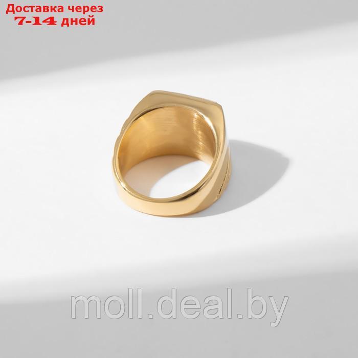 Кольцо мужское "Перстень" рельеф, цвет зелёный в золоте, 20 размер - фото 2 - id-p215258423