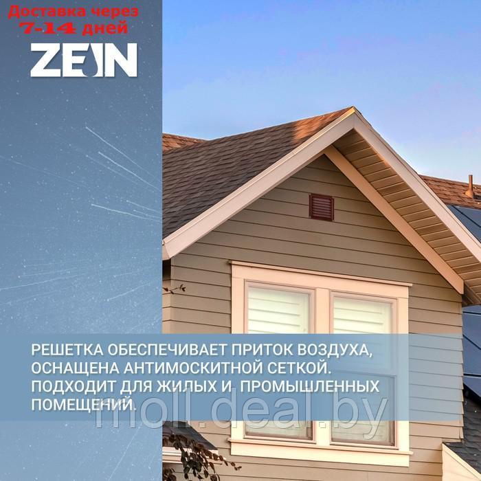 Решетка вентиляционная ZEIN Люкс РМ3030КР, 300 х 300 мм, с сеткой, металлическая, коричневая - фото 3 - id-p215250649