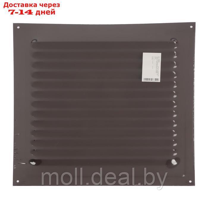 Решетка вентиляционная ZEIN Люкс РМ3030КР, 300 х 300 мм, с сеткой, металлическая, коричневая - фото 7 - id-p215250649