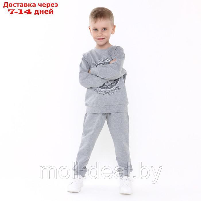 Костюм для мальчика (свитшот, брюки) А.Н3726, цвет средне-серый меланж, рост 104 - фото 2 - id-p215258474