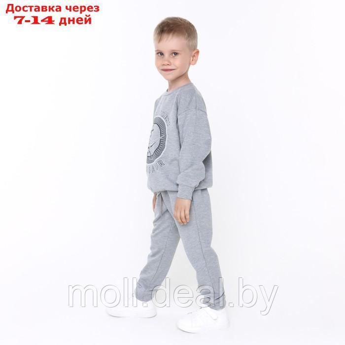 Костюм для мальчика (свитшот, брюки) А.Н3726, цвет средне-серый меланж, рост 104 - фото 3 - id-p215258474