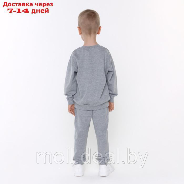Костюм для мальчика (свитшот, брюки) А.Н3726, цвет средне-серый меланж, рост 104 - фото 4 - id-p215258474