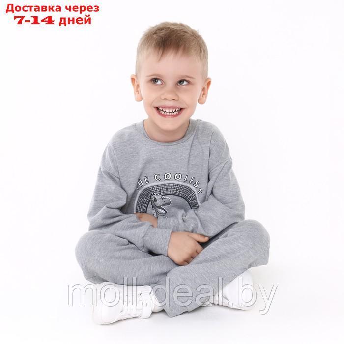 Костюм для мальчика (свитшот, брюки) А.Н3726, цвет средне-серый меланж, рост 104 - фото 5 - id-p215258474