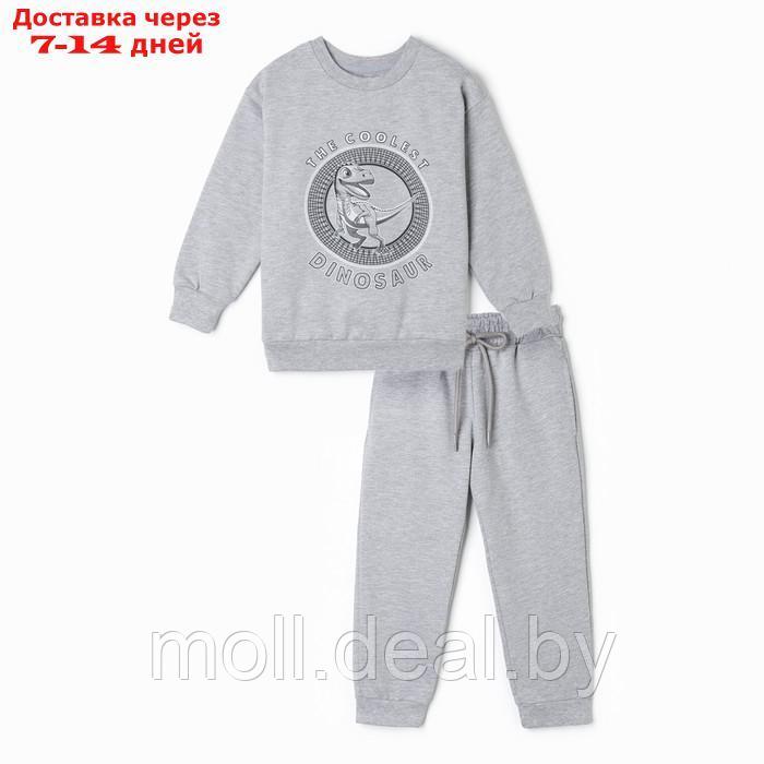 Костюм для мальчика (свитшот, брюки) А.Н3726, цвет средне-серый меланж, рост 104 - фото 6 - id-p215258474