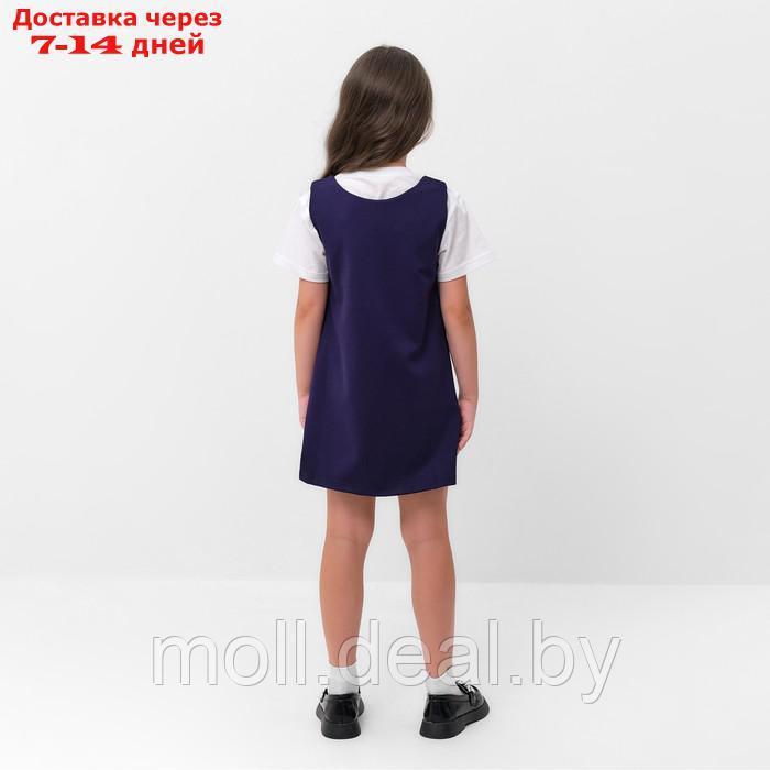 Сарафан для девочек KAFTAN, р.36 (134-140 см) синий - фото 4 - id-p215258578