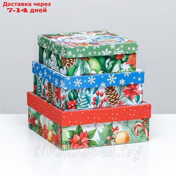 Набор коробок 3 в 1 "Новогодние герои", 19 х 19 х 7,5 - 14 х 14 х 4 см - фото 2 - id-p215260377