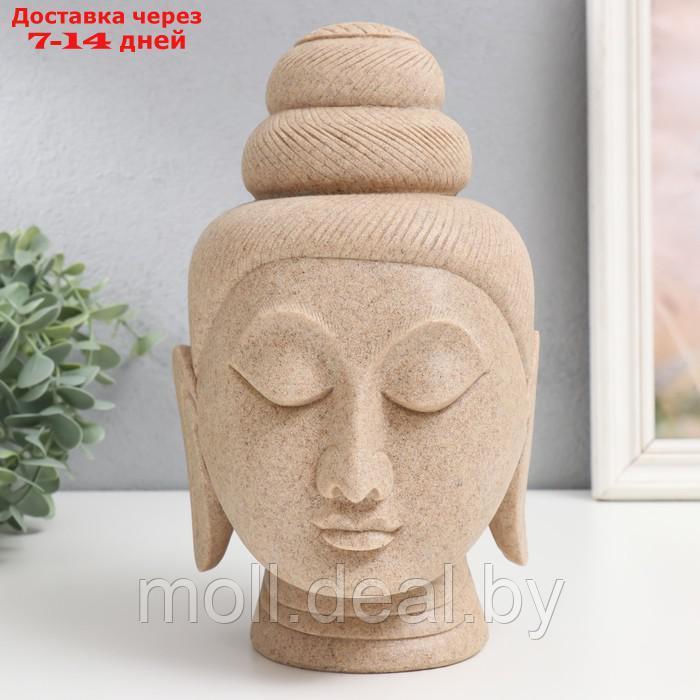 Сувенир полистоун бюст "Голова Будды" песочный 14,5х13х26 см