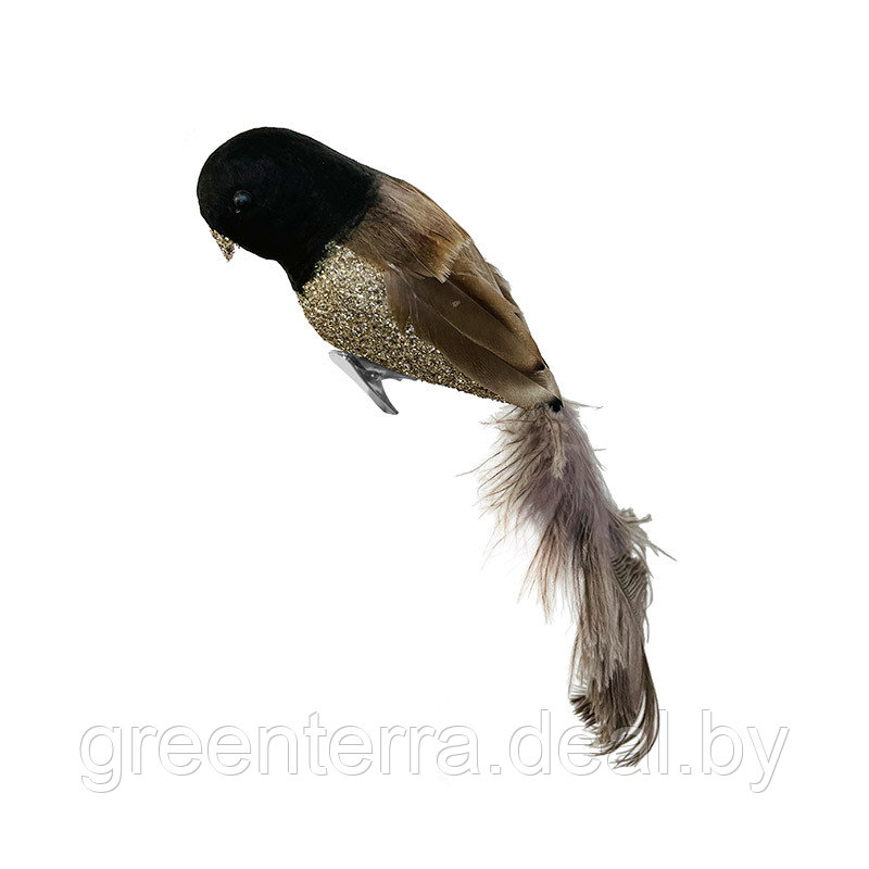Украшение елочное "Коричнево-серая птица" 25см [60304] - фото 2 - id-p215272616