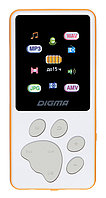 MP3 плеер - Digma S4 8GB, экран 1.8", FM радио, microSD, белый/оранжевый