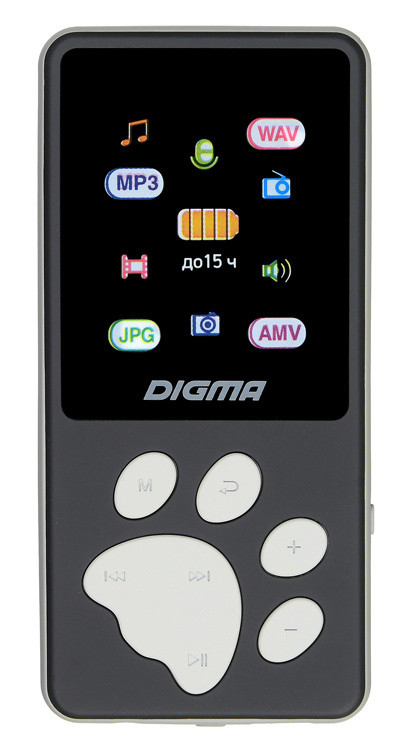 Купить MP3 плеер - Digma S4 8GB, экран 1.8", FM радио, microSD, черный ...