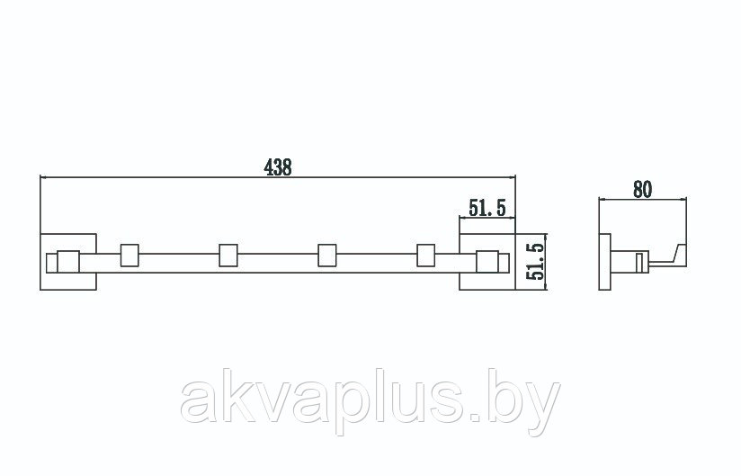 Savol Планка с 4 крючками S-06574H черный - фото 2 - id-p200341486